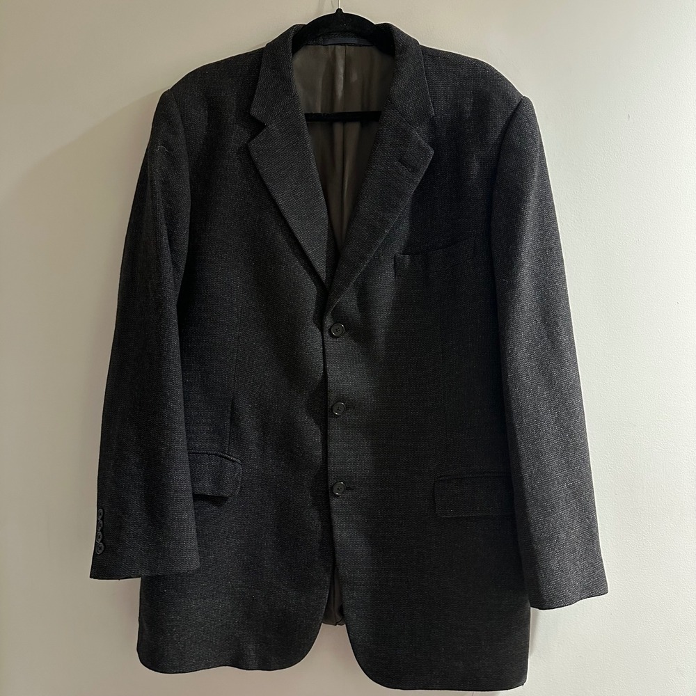 BURBERRY LONDON Men's Charcoal Textured Wool Blend‎ Blazer Sport Coat Jacket 38